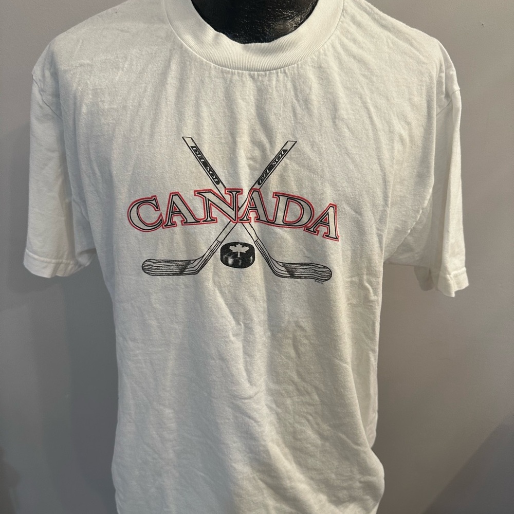 White Canada Hockey Graphic T-Shirt